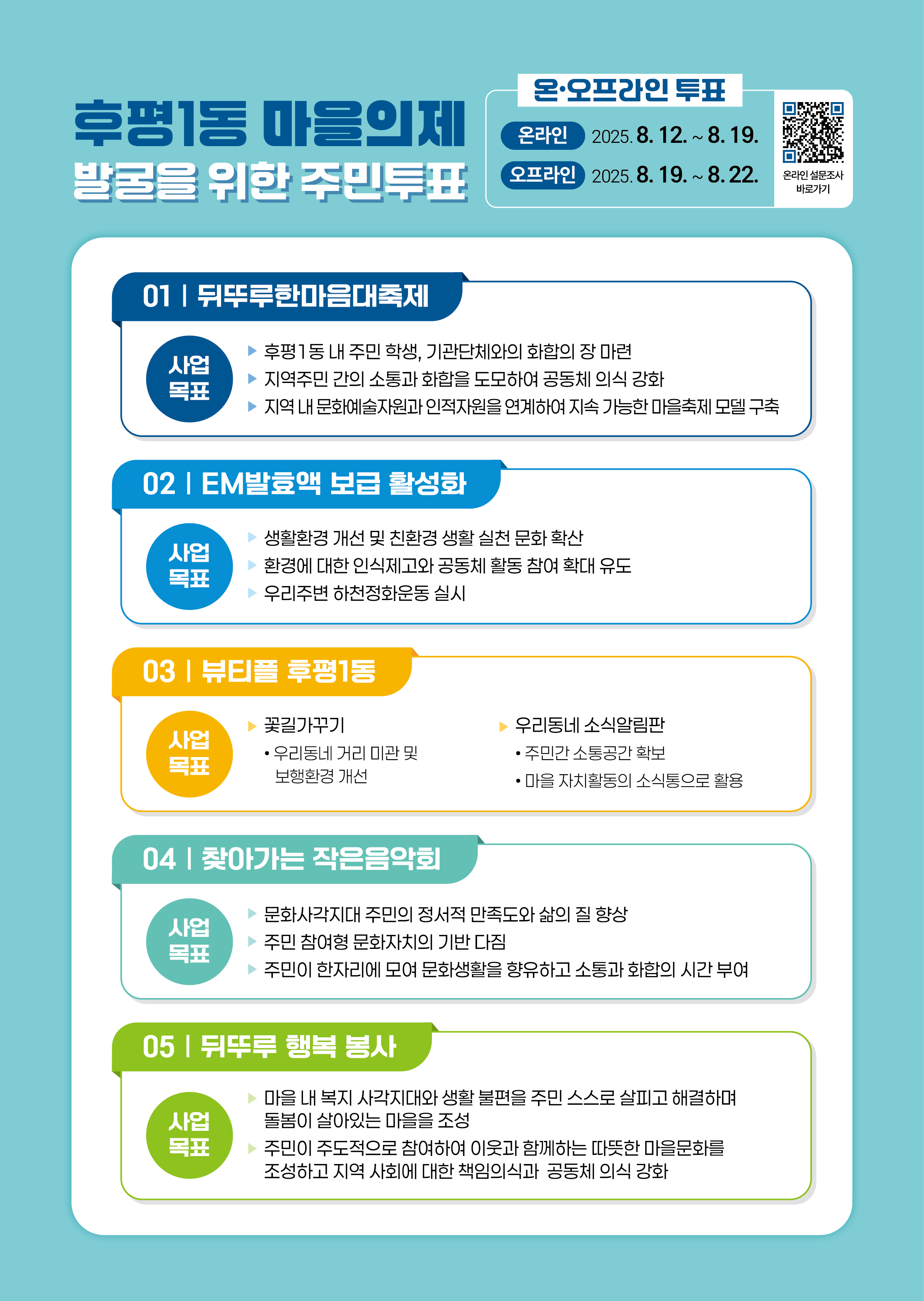 후평1동 마을사업 주민총회 온라인·오프라인 주민투표건의 대표 이미지